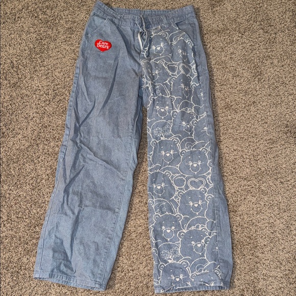 SHEIN Denim - SHEIN Blue Flare Jeans Care Bear Pattern